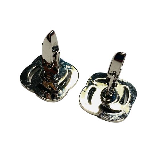 Vintage Cufflinks Textured Dimensional Silver & Polished Black Stones Speidel? - Picture 3 of 6